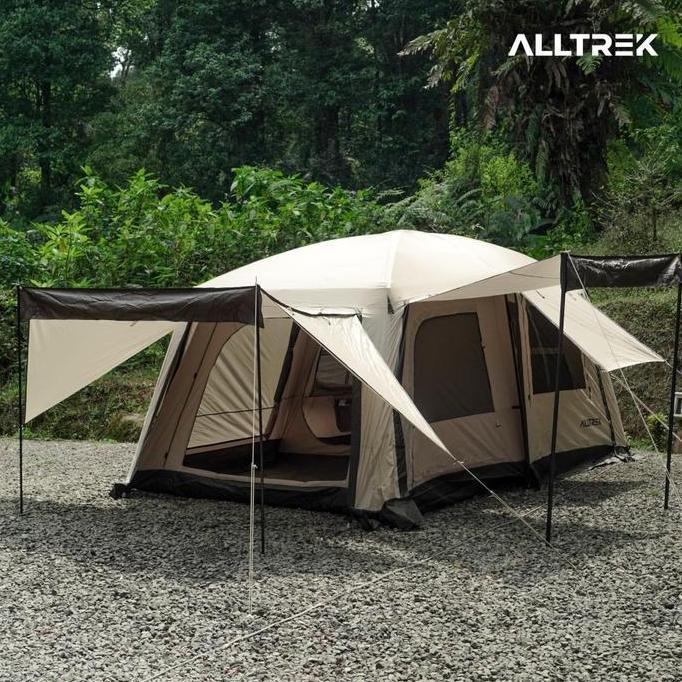 Terlaris Alltrek Tenda Camping Tentastic Outdoor 1 Bedroom + 1 Guest Room - Medium Khaki Pro