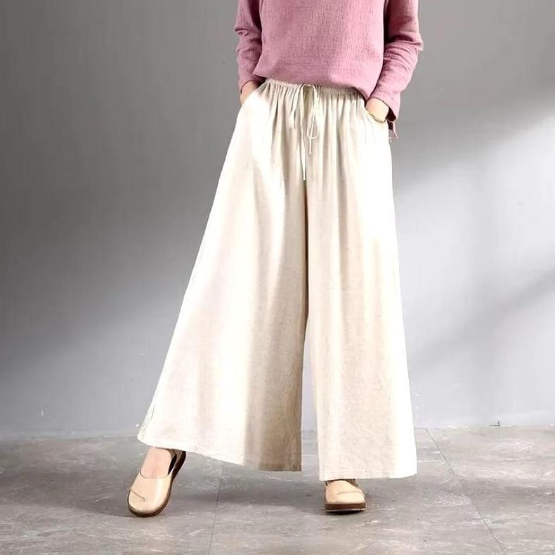 TERBARU Celana kulot super jumbo terbaru kain Katun Linen Original