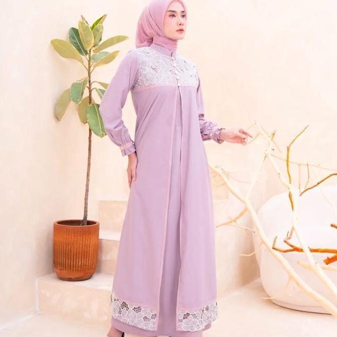 Zalifa Dress Terbaru Gamis Brukat Premium Lebaran Maxi Mewah Muslim Dewasa Remaja Pesta Wanita Konda