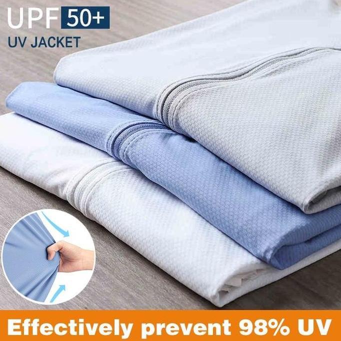 DS149 >> Foratjin- Jaket Mesh Hoodie UV Protection Jaket Olahraga Running gym Sepeda Men