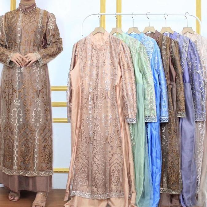 Dress ellin satin silk kombinasi tile sapto