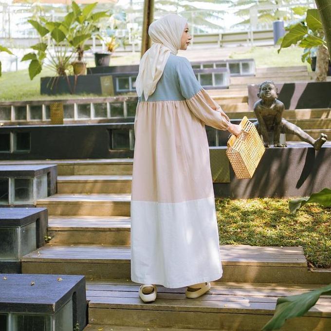 SAMARA DRESS ALMOND / GAMIS MUSLIM WANITA / GAMIS MUSLIMAH / DRESS