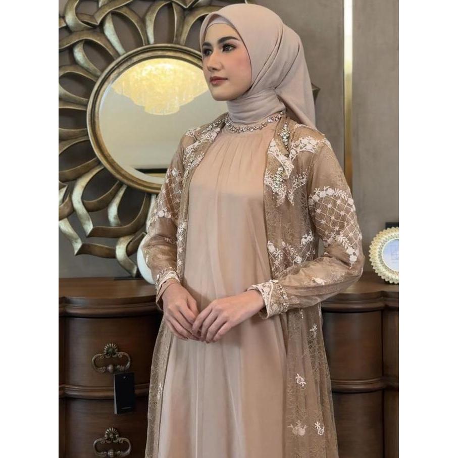 Javina_Official - JASMEEN LUXURY Gamis Muslim Wanita Lebaran Mewah inner dan outer
