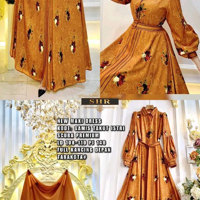 New maxi dress by SHR Gamis takut istri scuba premium Tebal