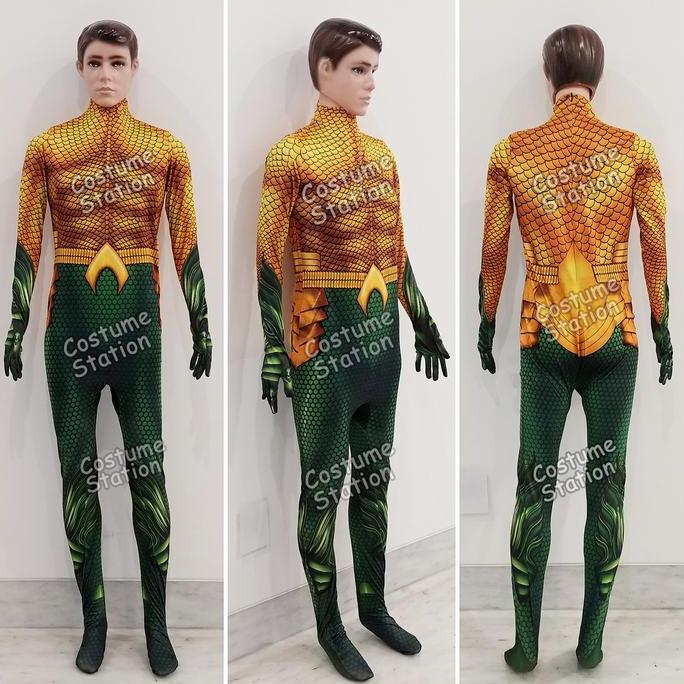 Terbaru Kostum Aquaman / Costume Superhero Justice League Pria Dewasa