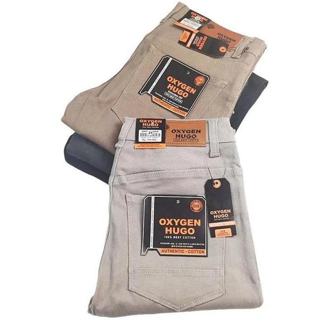 DI114 - Celana Jeans Oxygen Hugo Casual Denim Bahan 100% Best Cotton Original Pria Panjang Slim Fit 