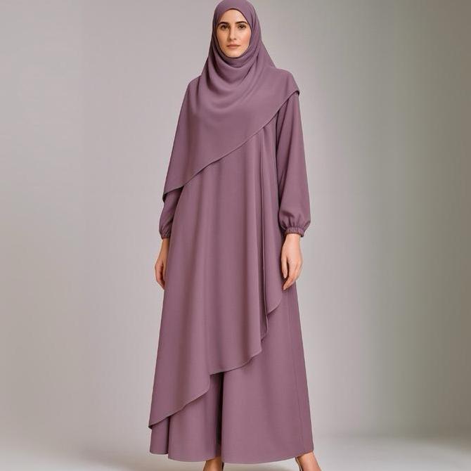 Pastelo CLEMIRA DRESS by juragan gamis polos cantik Baju Muslim Panjang Wanita Dewasa LD 114cm gamis