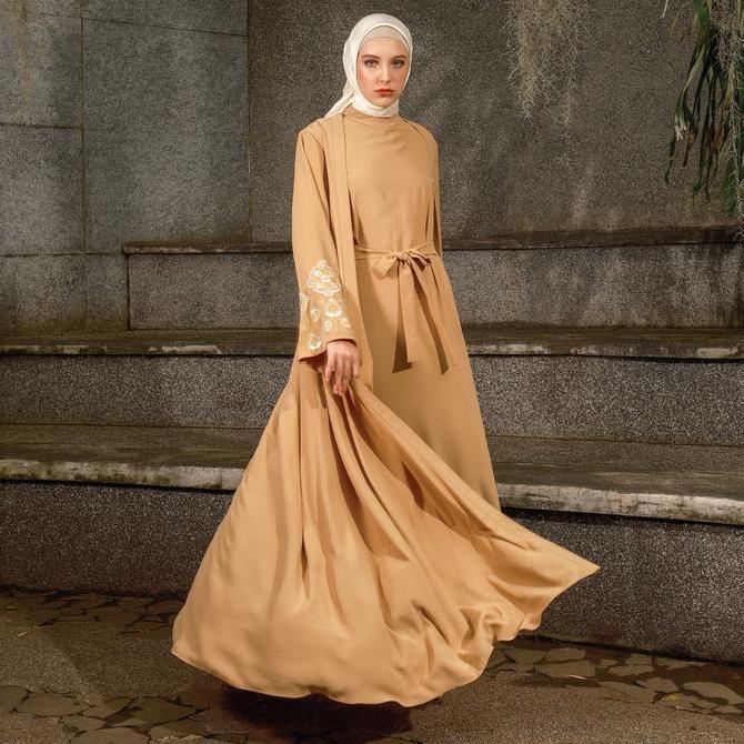 Shafira - Bashira Dress - Khaki | Gamis Panjang Muslim Wanita