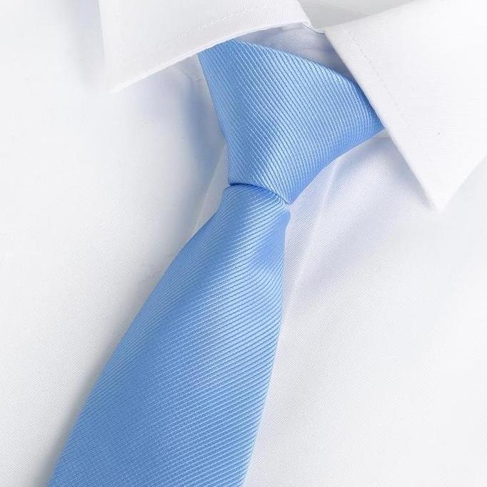 DI93 - Dasi Biru Sky Biru Muda Biru Langit Motif Salur Halus