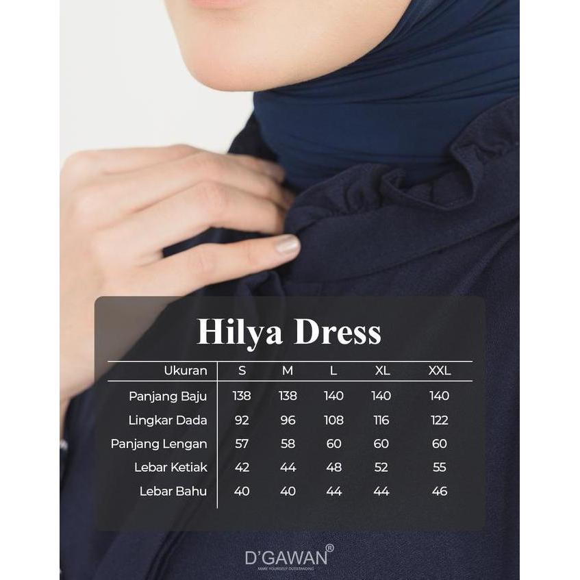 HILYA DRESS Navy Series Baju Gamis Wanita Dewasa Orinal by DGAWAN