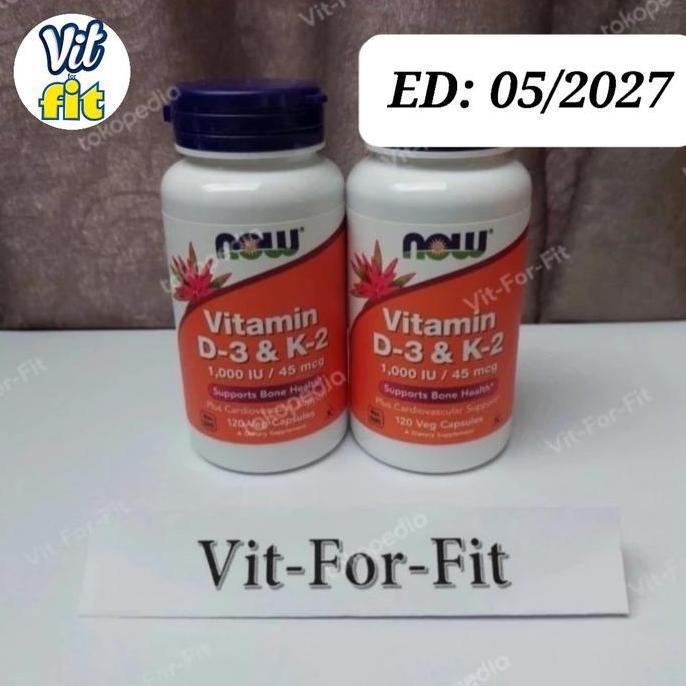 Now Vitamin D3 & K2 / D-3 & K-2 / 120 veg caps