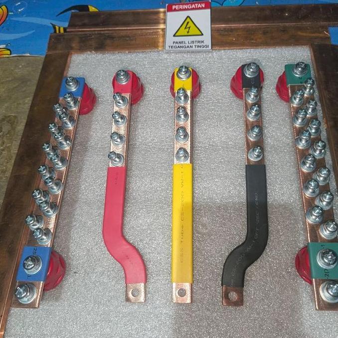 BUSBAR RSTN + GROUND PANJANG 20 CM UNTUK MCCB 30A/100A