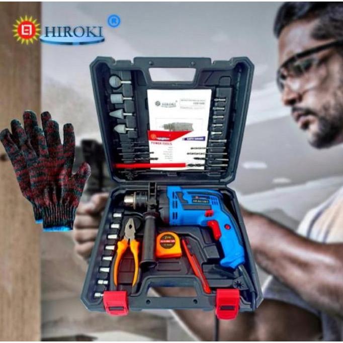HIROKI PREMIUM HR 8213BT PAKET MESIN BOR TEMBOK 13 mm + TANG