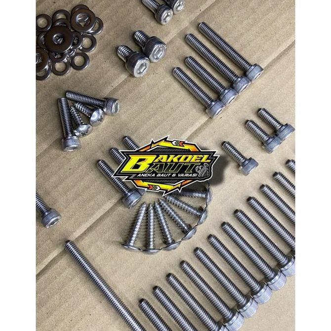 Baut Cvt Beat Karbu Scoopy Karbu Spacy Karbu Fullset Stainless Steel Anti Karat - Motorcycle