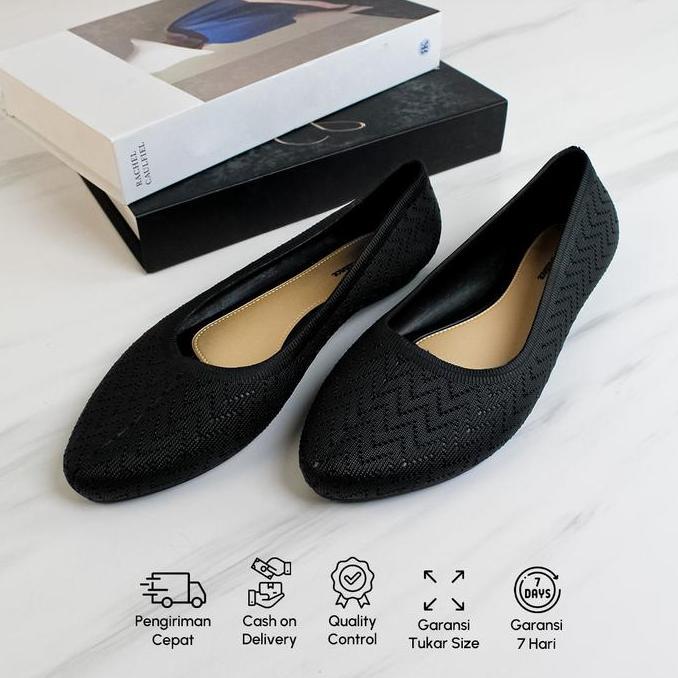[NEW ARRIVAL] / Flat Shoes Sepatu Kerja Polos Karet Jelly Slip On Wanita Jelly Premium Balance Impor