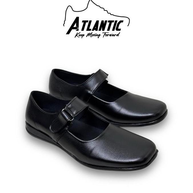 Tahan Lama  Atlantic Sepatu Pantofel Wanita Paskib Tanpa Hak Dan Hak Hitam Tali Shoes Kerja Cewek