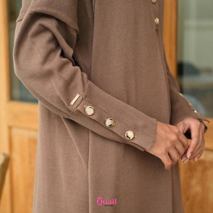 Quail Hijab - Esmira Dress Knit Premium | Gamis Lebaran 2024 Oversize Premium Knit | Kaftan Baju Gam