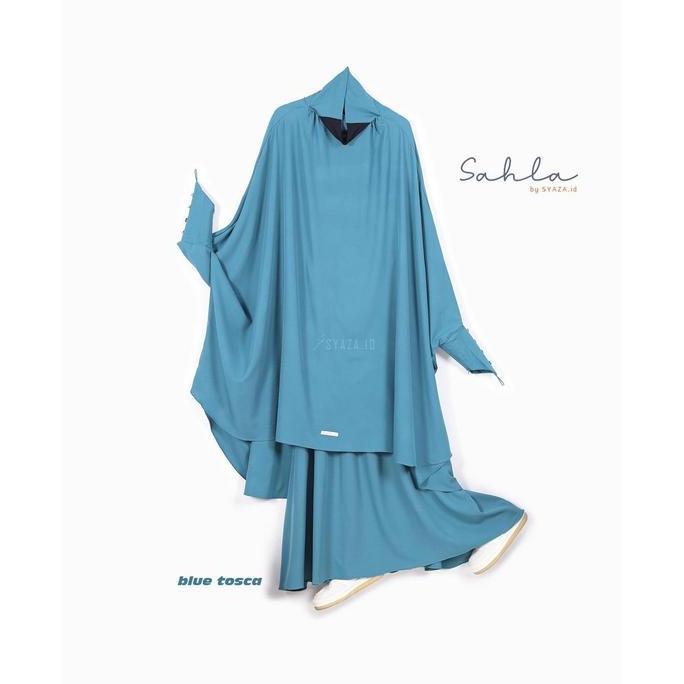 SYAZA - Sahla Hand Khimar Jilbab Wanita Panjang Kerudung Jumbo Hijab Syari Lady Zara Premium Free Ca