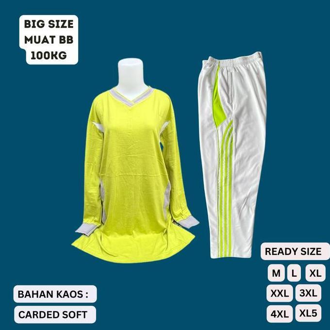 ( 3XL, 4XL, 5XL ) SETELAN BAJU OLA WANITA TUNIK SETELAN BAJU OLAHRAGA TRENING 1 SET BAJU OLAHRAGA WA