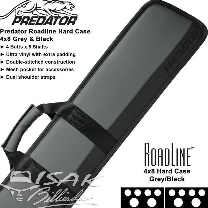 Predator Roadline 4x8 Hard Cue Case | Grey & Black Tas Stick Billiard