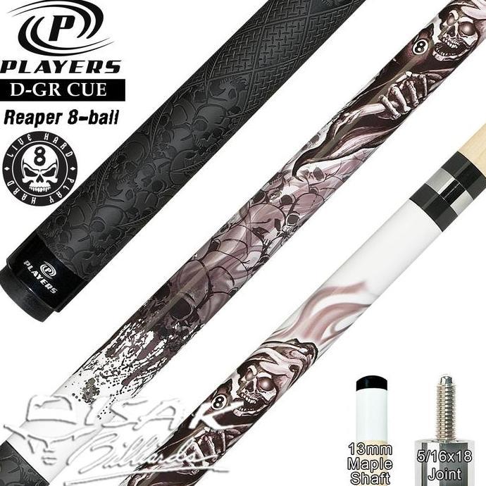 Players D-GR Pool Cue - Grim Reaper 8-ball Billiard Stick Stik Biliar