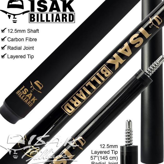 ISAK Billiard Carbon Cue - Radial Hat Logo Low Deflection Stick Billiard
