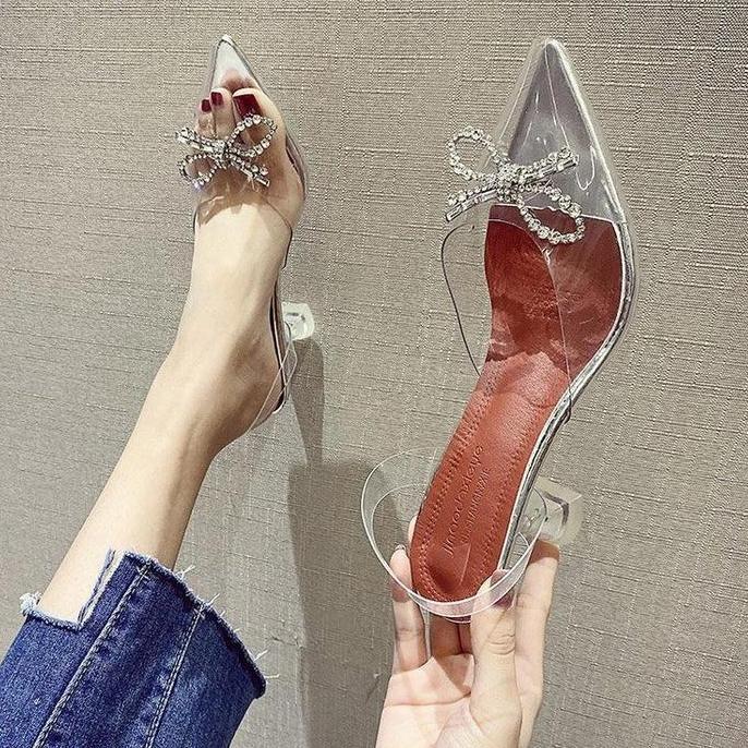 Transparant Heels Elegant /sepatu heels    Wanita   Shoes   5046 (Size 35-39) terlaris