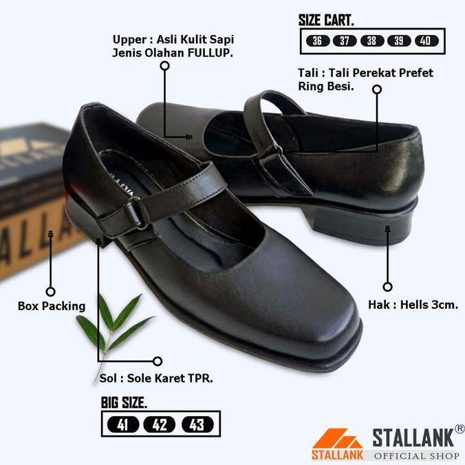 Discount Stallank || Sepatu Pantofel Paskibra Wanita Asli Kulit