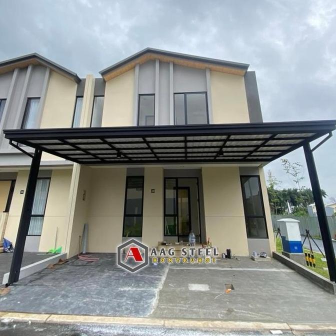 Ironbig- Kanopi Atap Doble Layerd + Rangka Holow Lis Frofil 4X6 Dan 4X8  Besi Baja Minimalis