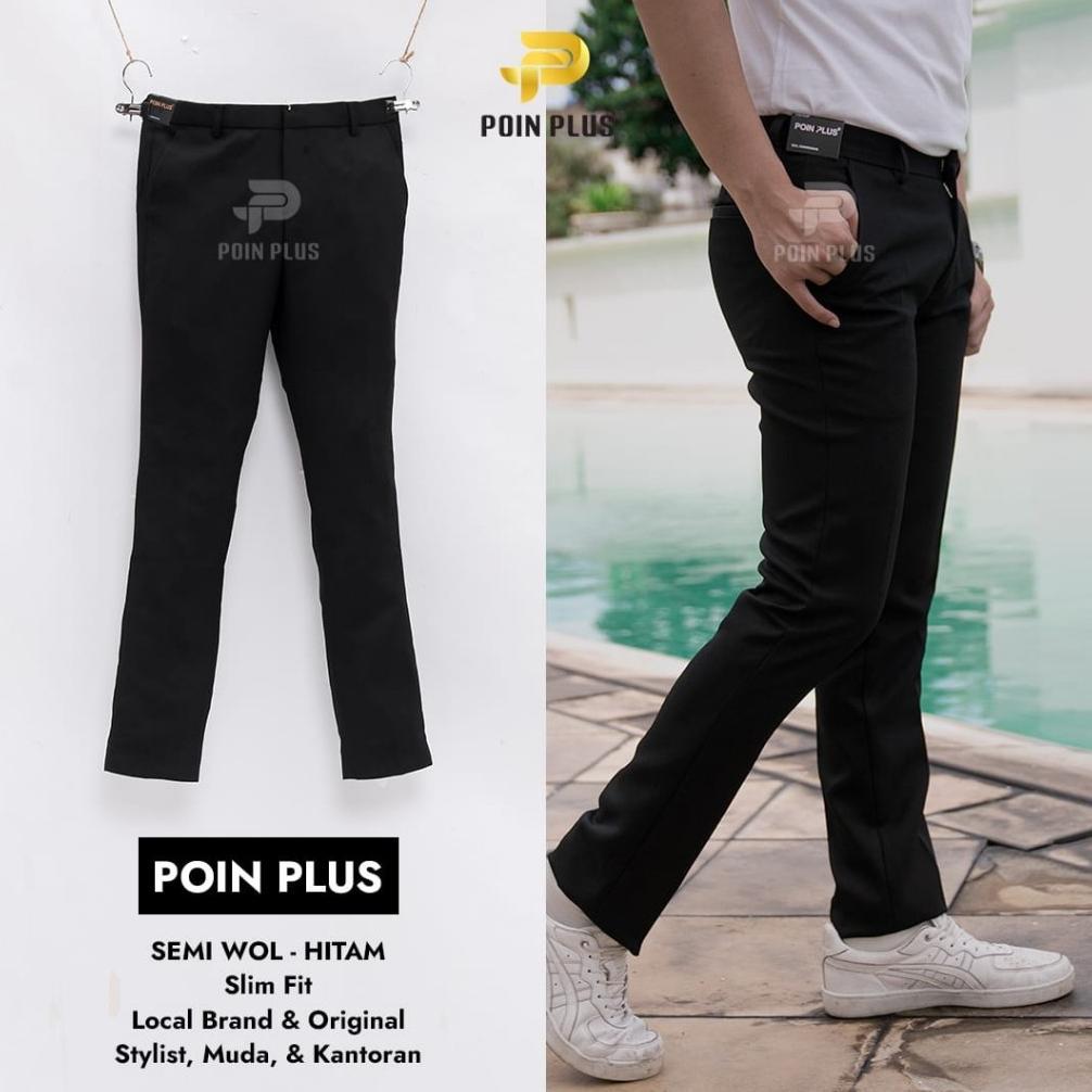 PREMIUM CELANA BAHAN SLIM FIT POIN PLUS | CELANA KERJA SLIM FIT PRIA POIN PLUS | CELANA KANTOR PRIA 