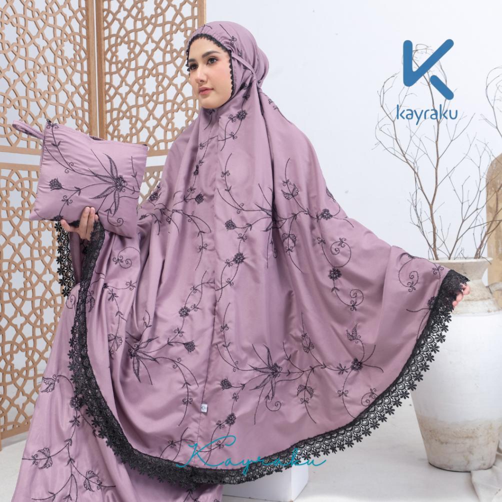 KAYRAKU - Mukena Dewasa Bordir Katun Bunga Jasmine Renda Rukuh Mewah