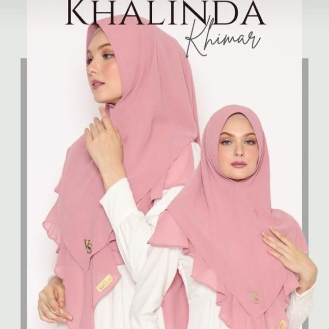 Khimar KHALINDA JUMBO ori valenshaqueen hijab bahan ceruti babydoll premium Kerudung Muslim Syari Ce