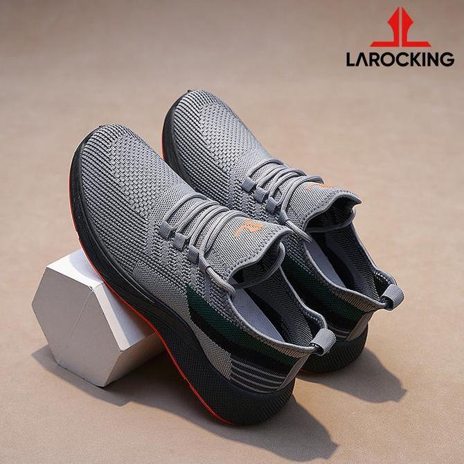 Tahan Lama  Larocking - Vortex Abu | Sepatu Sneakers Running Gym Shoes Sports Outdoor Olahraga