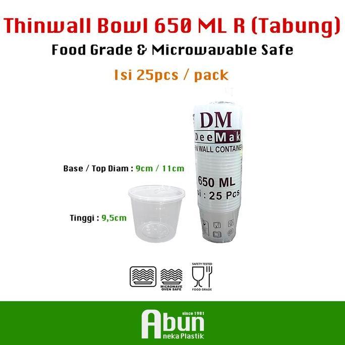 Siapkemas- Thinwall Bowl Dm 650R Tabung Isi 25Pcs