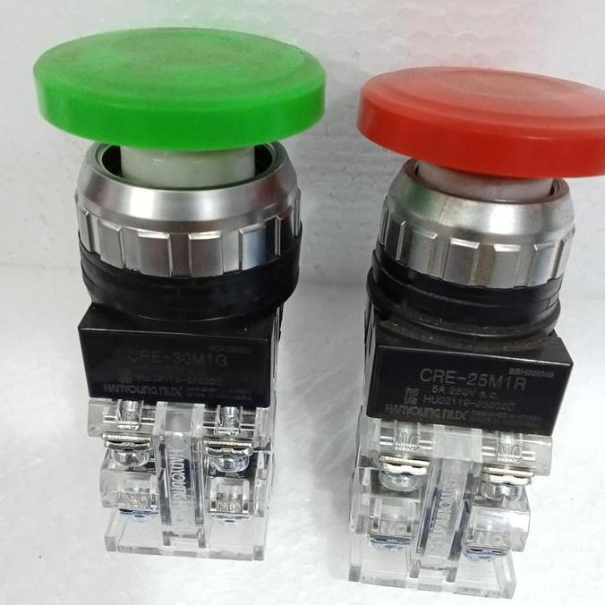 push button no nc 25mm merah hijau PREMIUM