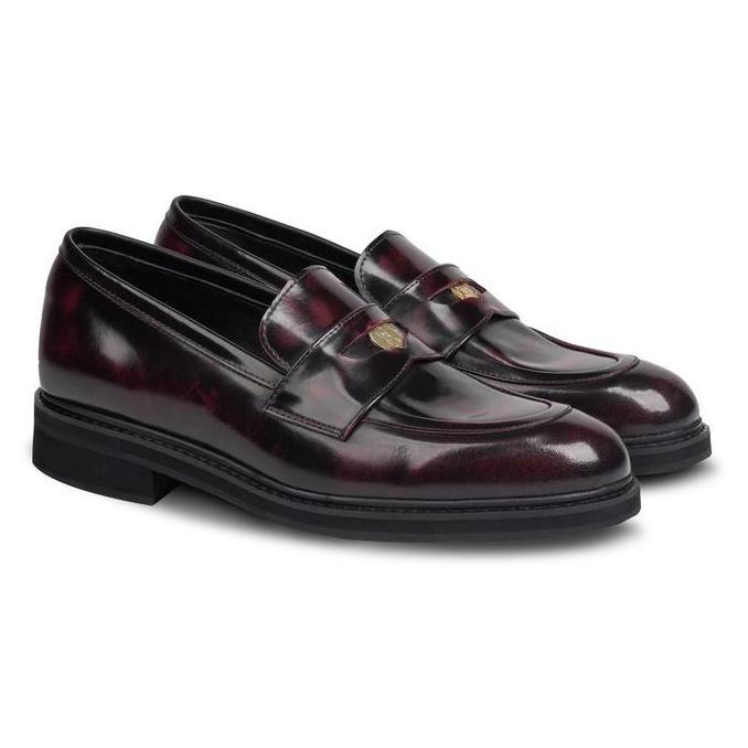 Quinn Penny Maroon - Nappa MIlano - Sepatu Kulit Unisex terlaris