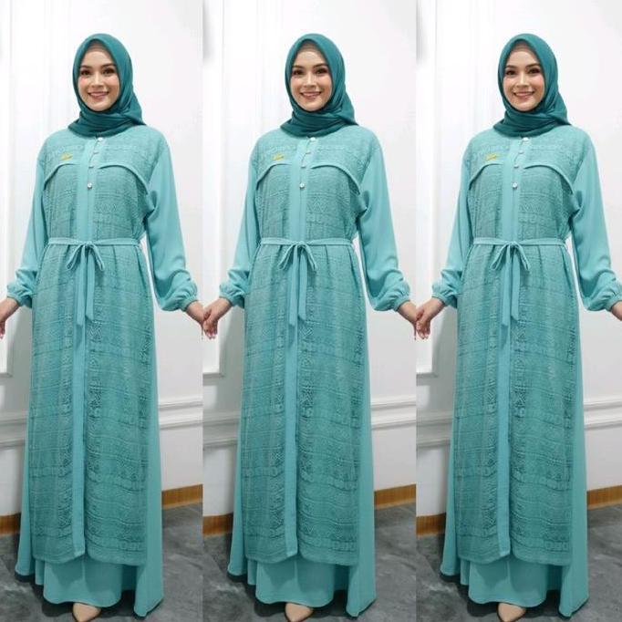 Asyifah GAMIS KANCING BORKAT JUMBO PESTA BAHAN CRINKLE AIRFLOW MIX BORKAT TERLARIS TERBARU KEKINIAN 