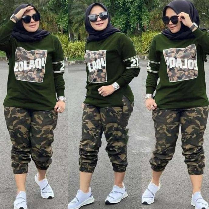 SETELAN OLAHRAGA WANITA BERHIJAB SETELAN PAKAIAN OLAHRAGA WANITA CELANA TRAINING WANITA MUSLIM BAHAN