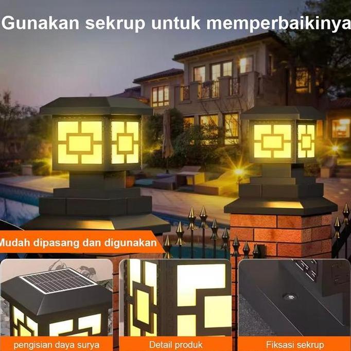 Lightbrum- [Terlaris] Lampu Pilar Tahan Air Outdoor Model Baru, Lampu Pilar Pintu Outdoor, Lampu Oto