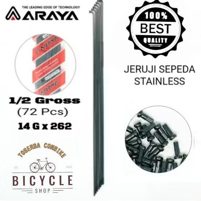 Promo Ruji Sepeda 26" 14G x 262 Stainless Steel 72 Pcs Anti Karat Velg 26 & 700c Kualitas Standar Je