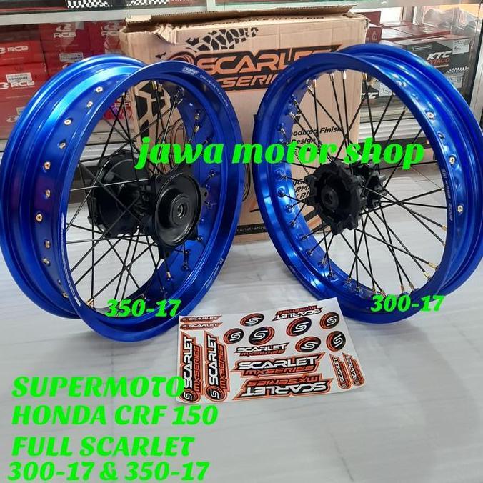 velg pelek paket supermoto crf 150 scarlet racing