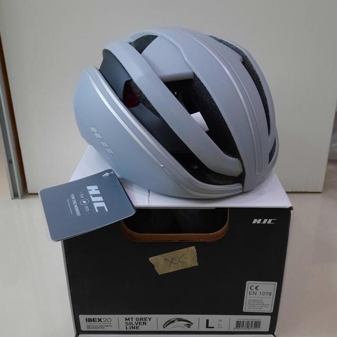 Helm Sepeda Helmet Hjc Original Ibex 2.0 Matt Grey Silver Line