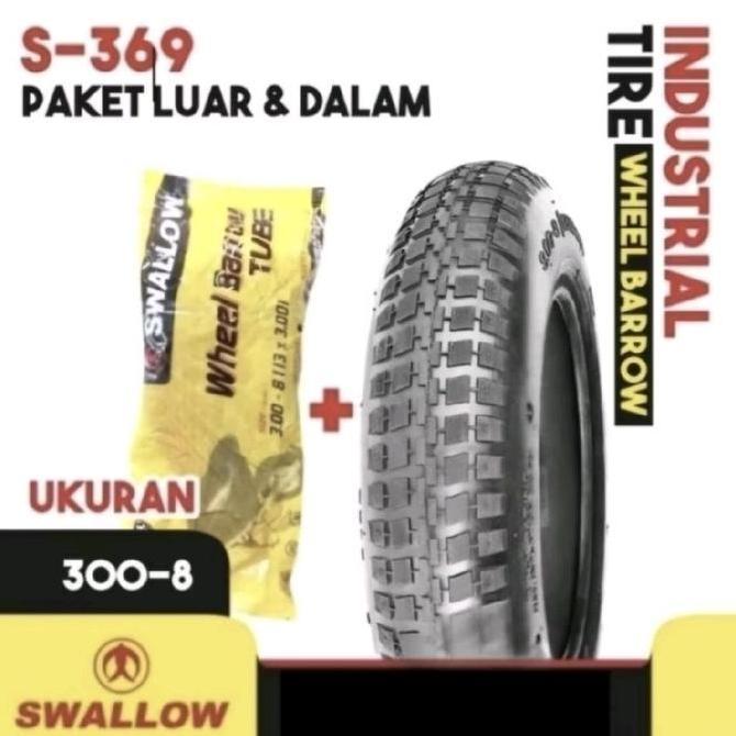 Promo PAKET BAN LUAR BAN DALAM 300-8 ARCO GEROBAK PASIR GEROBAK SORONG SWALLOW ORIGINAL Diskon