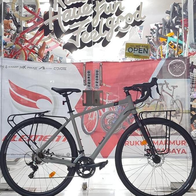 Promo NEW Element Gravel Road Bike FRC38 Alloy Internal Cable Routing With Front & Rear Carrier Rack