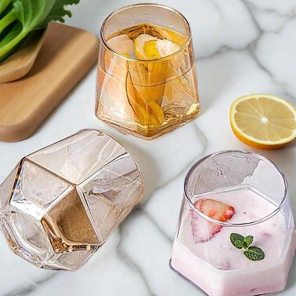 Gelas Wiski Anggur Berlian Heksagonal 300Ml