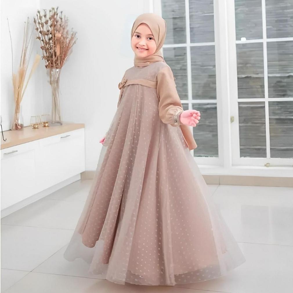 Value Pack Gamis Brukat Anak Tanggung 5-13 Tahun Dress Muslim Anak Terbaru 2026 Bahan Crinkle Mix Ti