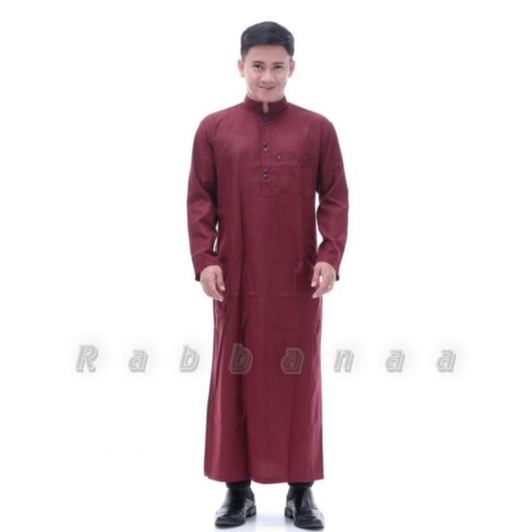 BESTPROMO JUBAH PRIA GAMIS PRIA JUBAH PRIA DEWASA HITAM POLOS