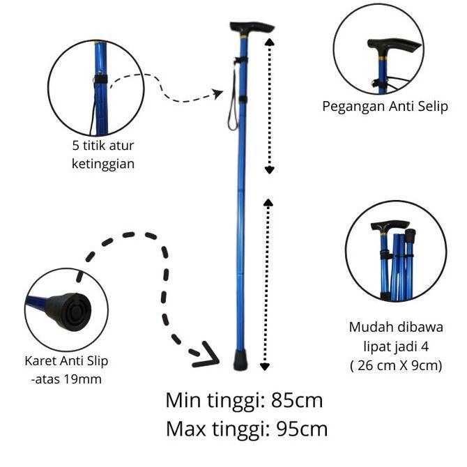 Medivix- Tongkat Bantu Jalan Lansia / Tongkat Lipat Bantu Jalan / Tongkat Jalan