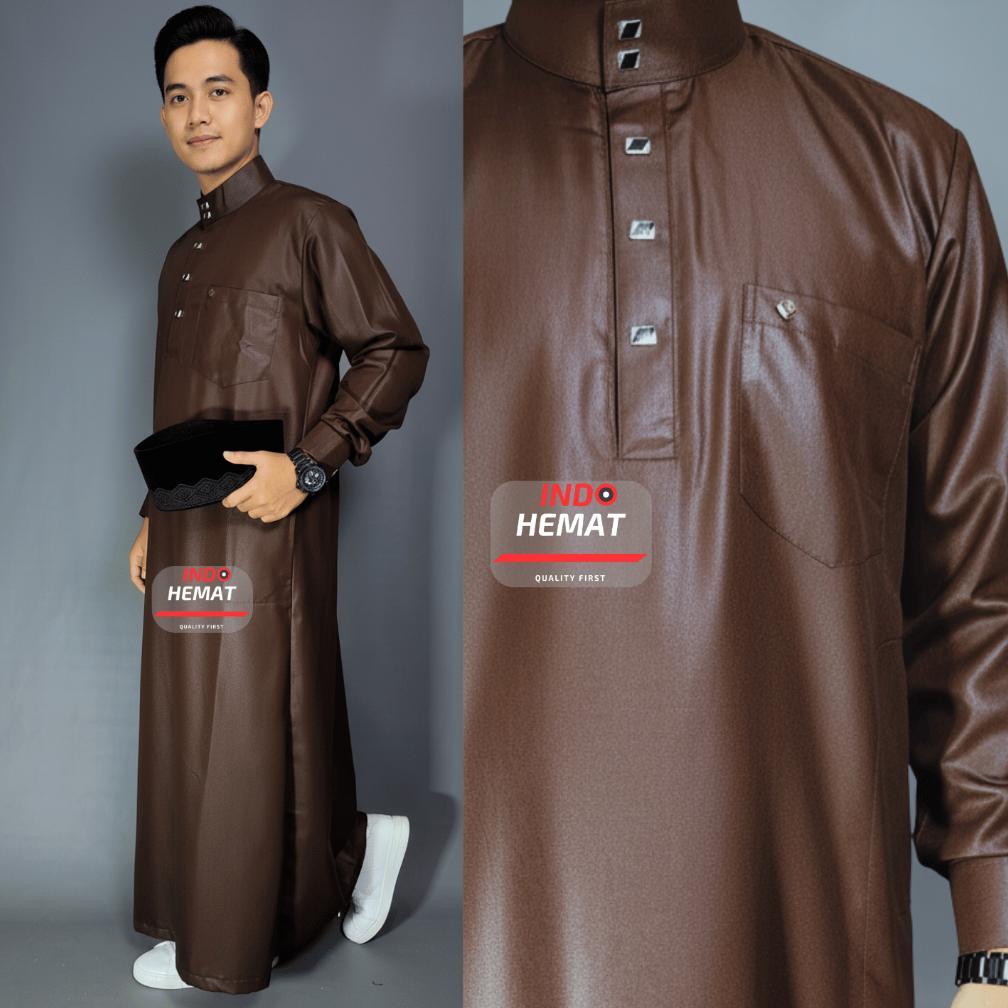 Sale Jubah Gamis Pria Harmain dengan Manset dan Tangan Panjang Bahan Premium