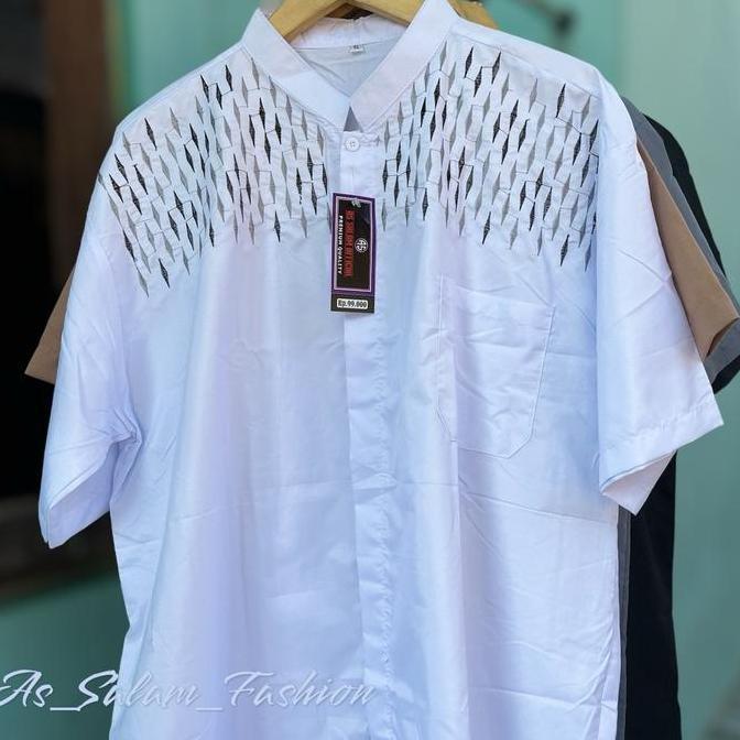 Termurah / Hot Sale Big Size Jumbo Baju Koko Bordir Pria Lengan Pendek Koko Bordir Terbaru Size Xxl 